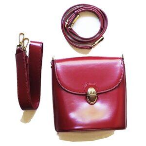 NWOT ZYA Mini Bucket Purse Crimson Red 2 Straps
